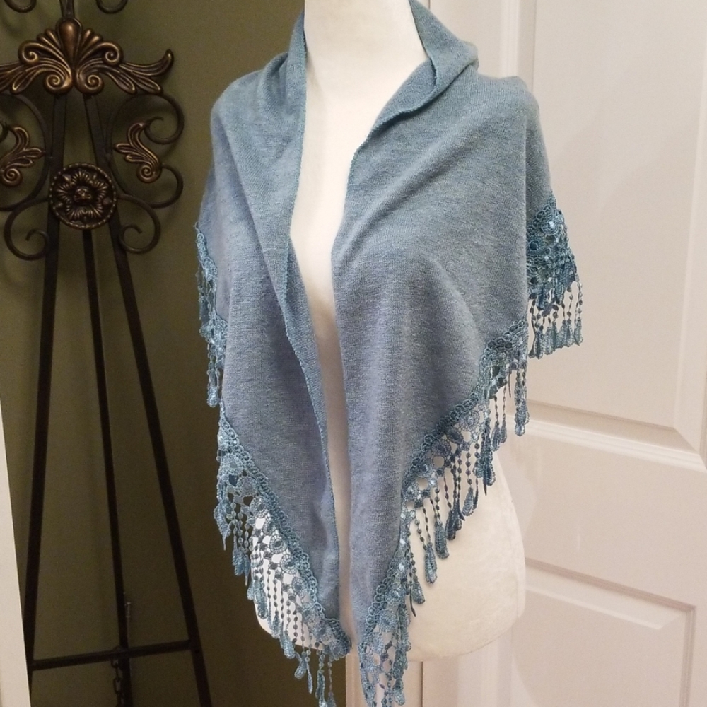 D&B Scarf / Wrap with Lace Trim